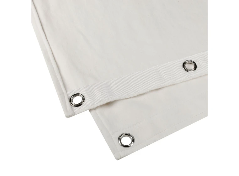 Sceneteppe molton 3x3m ferdigsydd Hvit, 500g/m2, maljer i bredden (3m) 