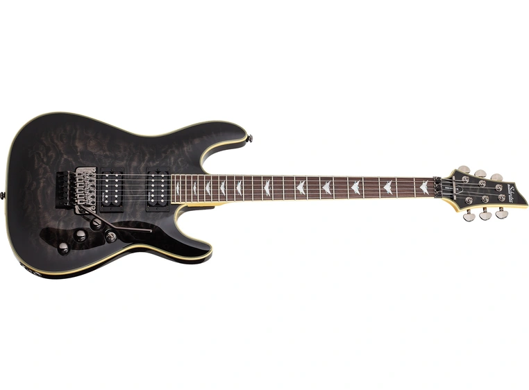 Schecter Omen Extreme-FR (STBLK) See-Thru Black 