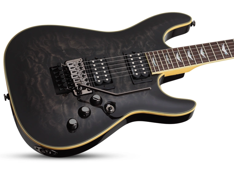 Schecter Omen Extreme-FR (STBLK) See-Thru Black 