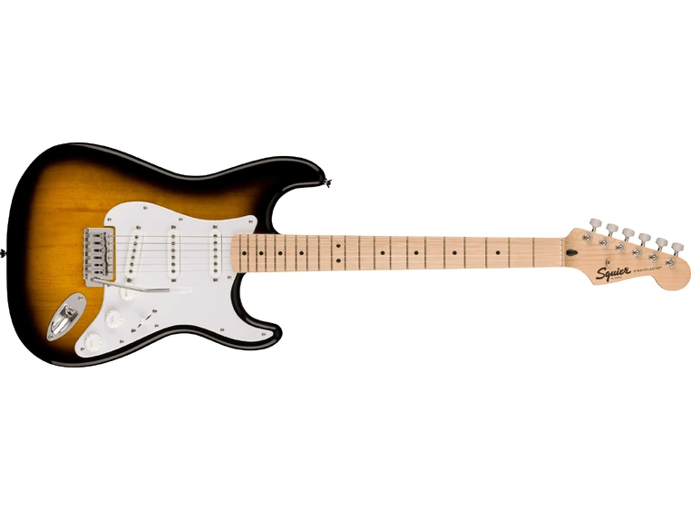 Squier Sonic Stratocaster, Maple White Pickguard, 2-Color Sunburst 