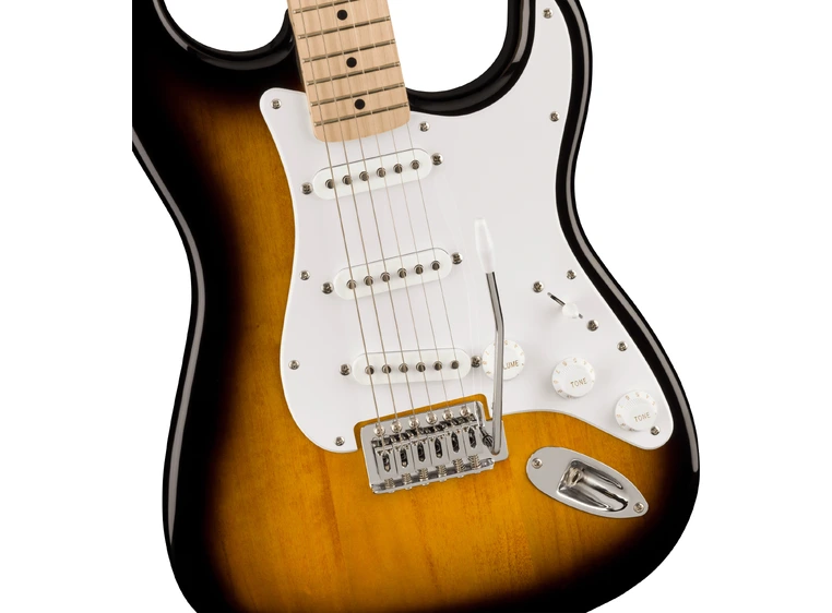 Squier Sonic Stratocaster, Maple White Pickguard, 2-Color Sunburst 