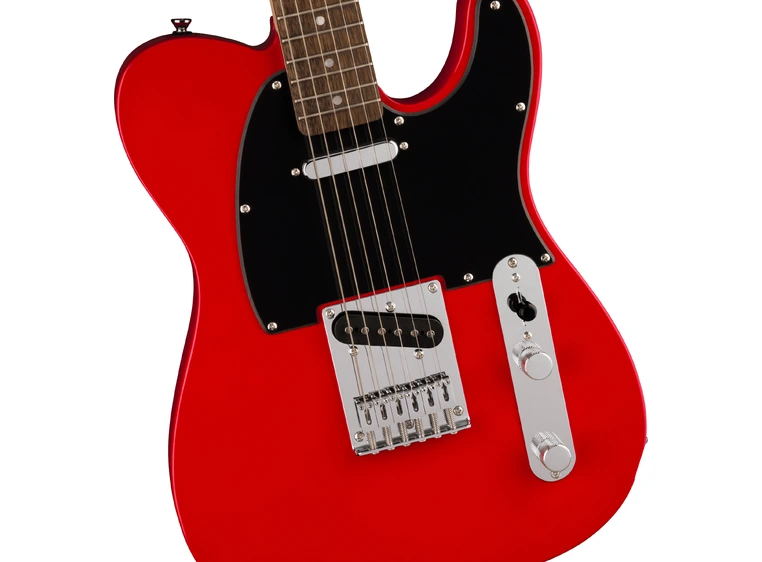 Squier Sonic Telecaster, Laurel Black Pickguard, Torino Red 