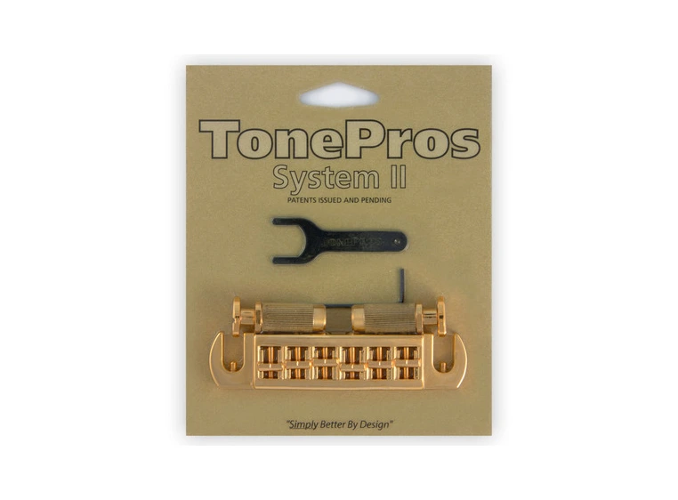 TonePros AVT2M G - Wraparound Bridge with MSPRS Locking Studs - Gold 