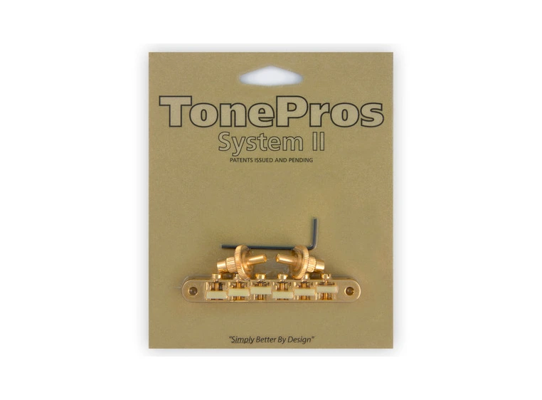 TonePros NVR2G G - Tune-O-Matic Bridge with G Formula Saddles - Gold 