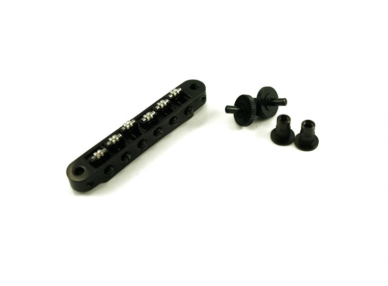 TonePros TP6R B - Standard Tune-O-Matic Bridge with Roller Saddles - Black 