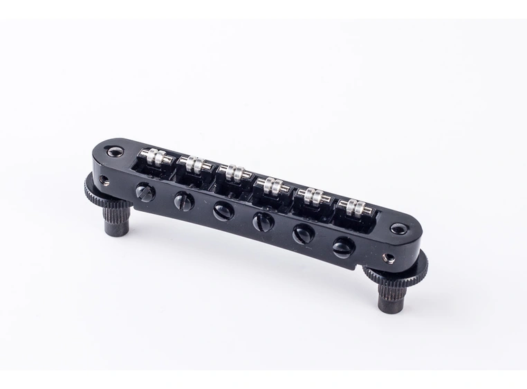 TonePros TP6R B - Standard Tune-O-Matic Bridge with Roller Saddles - Black 