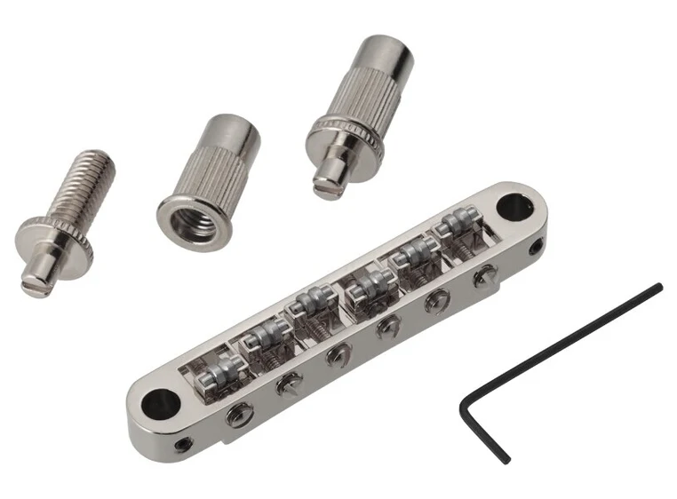 TonePros TPFR N - Metric Tune-O-Matic Bridge with Roller Saddles - Nickel 