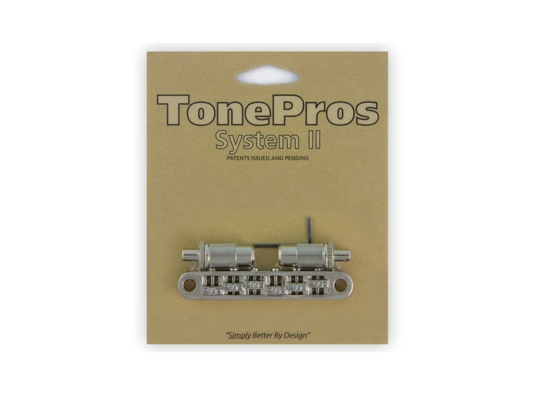 TonePros TPFR N - Metric Tune-O-Matic Bridge with Roller Saddles - Nickel 