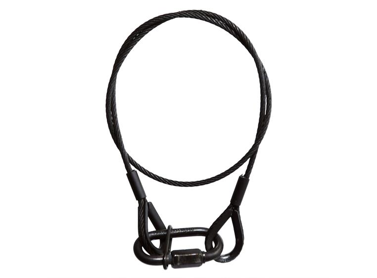 Adam Hall Accessories S 56102 B Black 5mm Steel Rope, 2x Thimble Eyes,1m