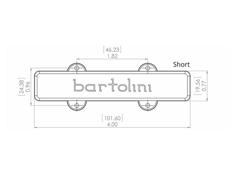 Bartolini 57J-L1 Jazz Bass Pickup Dual In-Line Coil, 5-String, Bridge