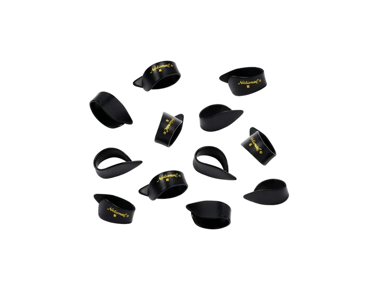 D'Addario NP8B-12 PW National Thumb pick Celluloid Black, 12-pakning 
