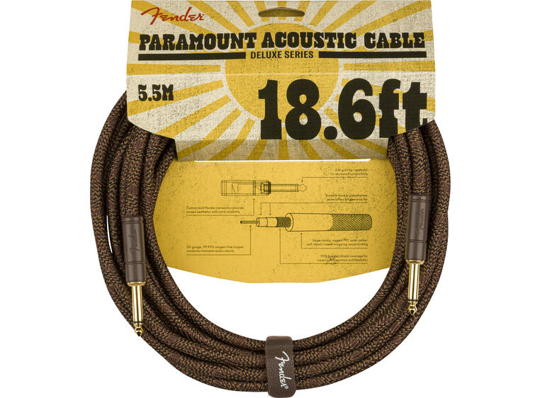 Fender Paramount 5.5 m Acoustic Cable Brown 18.6'