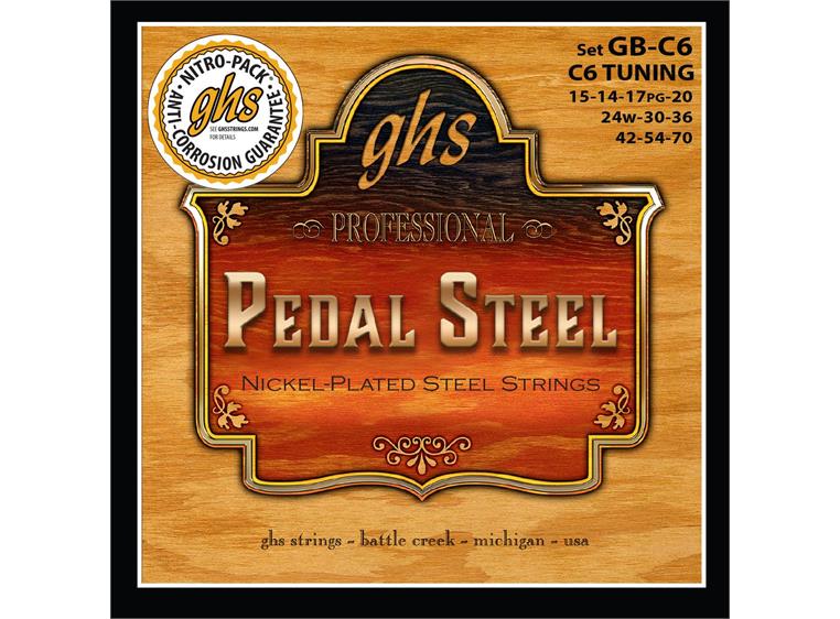 GHS GB-C6 Nickel-Plated Steel (015-070) Pedal Steel C6 Tuning