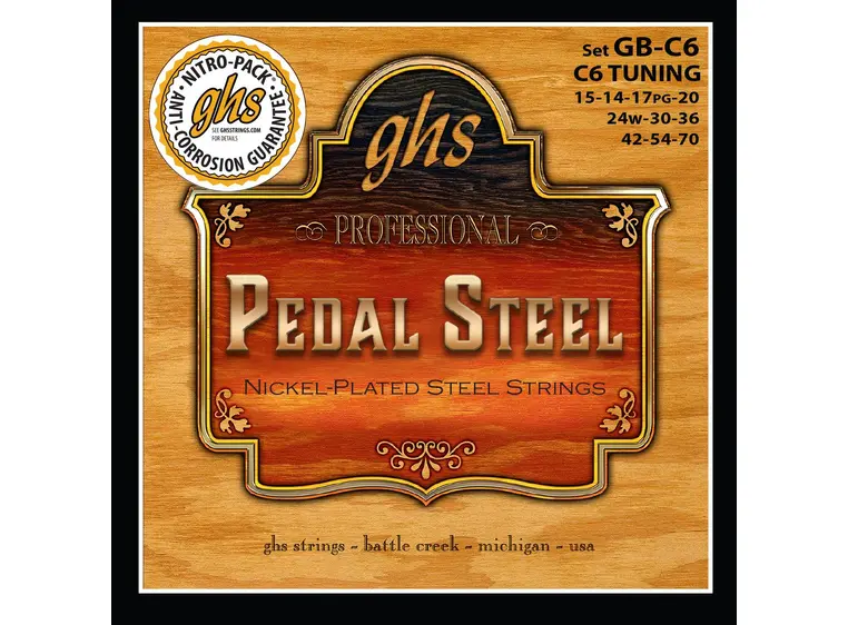 GHS GB-C6 Pedal Steel Nickel-Plated (015-070) C6 10-string 