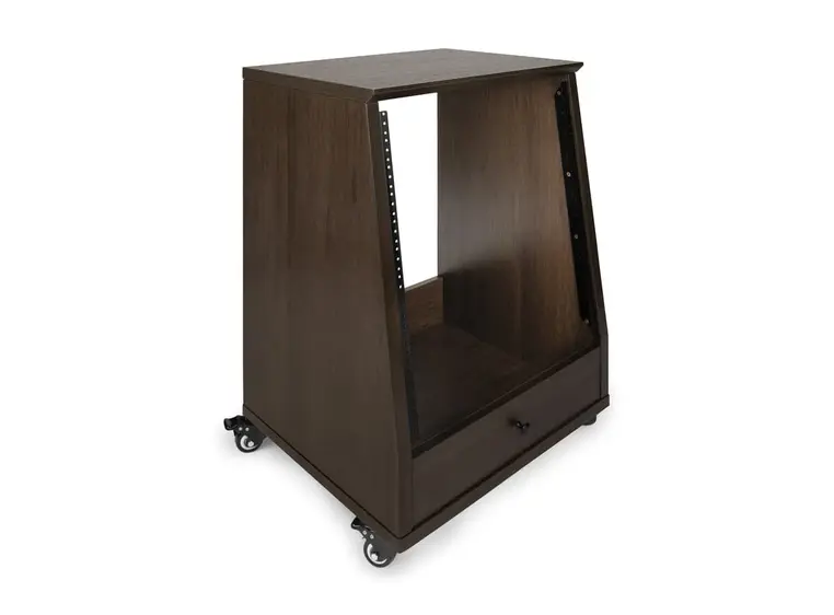 Gator Frameworks GFW-ELITESTUDIORK12-BRN Elite LED Angled Studio Rack - 12U BRN 