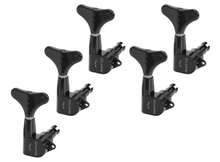 Graph Tech PRB-5500-B0 Ratio Bass Machine Heads 5-in-Line (Left) - Black 
