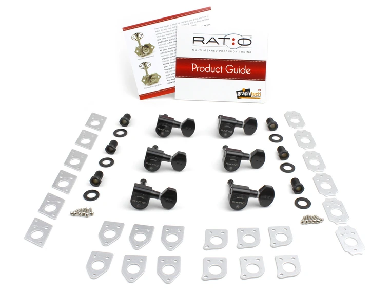 Graph Tech PRN-2721-B0 Ratio Electric Guitar Machine Heads (Left) - Black 