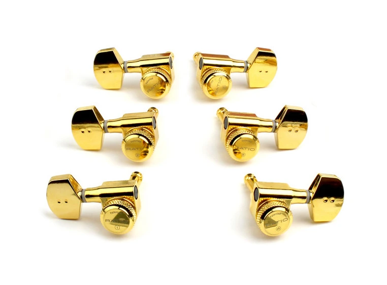 Graph Tech Ratio Acoustic Locking Heads 3 + 3 - Gold, PRL-8411-G0 