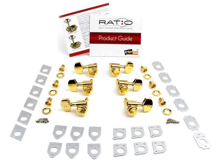 Graph Tech Ratio Acoustic Locking Heads 3 + 3 - Gold, PRL-8411-G0 