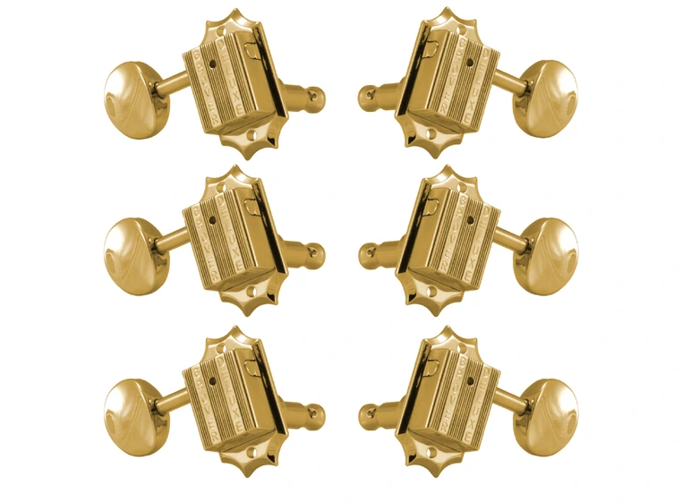 Grover 136G Vintage Deluxe Guitar Machine Heads, 3+3 - Gold 