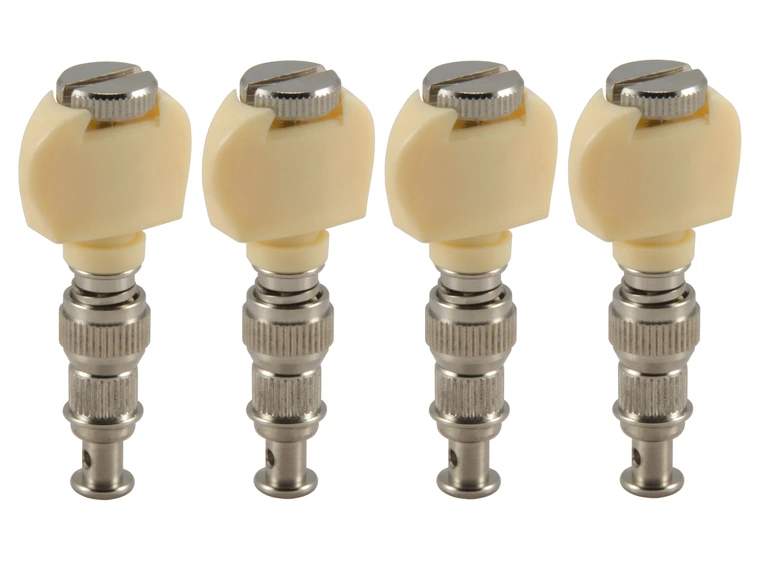 Grover 1W Champion Deluxe Ukulele Pegs w/Pearloid Button - 4 pcs. - Nickel 