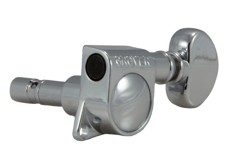 Grover 406C Mini Locking Rotomatics w/Round Button, Single, Chrome (L) 