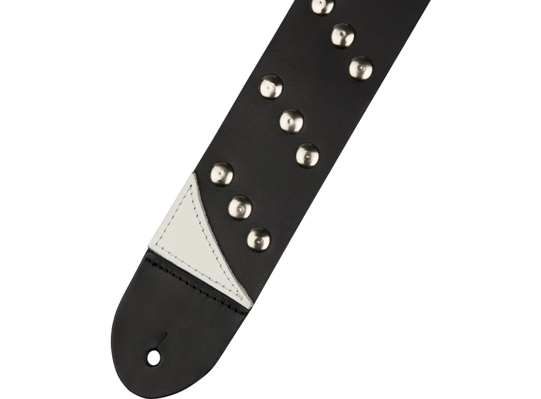 Jackson Diagonal Stud Leather Strap Black, 2.5" 