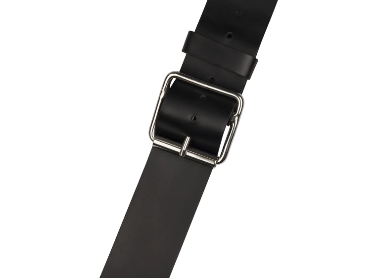 Jackson Diagonal Stud Leather Strap Black, 2.5" 