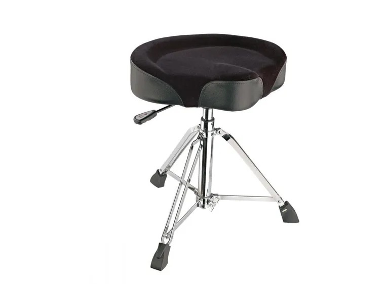 K&M 14036 Drummers throne with pneumatic spring, sort fløyel 