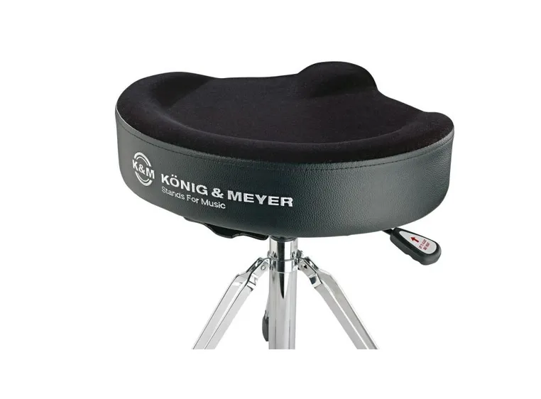 K&M 14036 Drummers throne with pneumatic spring, sort fløyel 