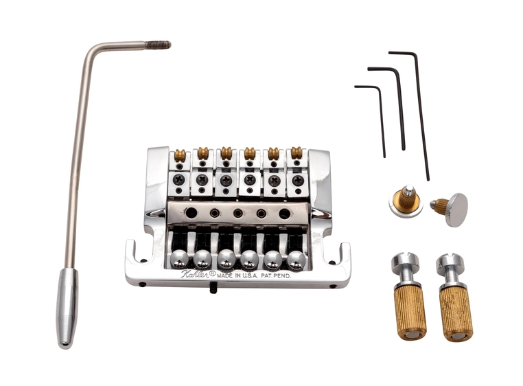 Kahler 2210 - Stud Mount Guitar Tremolo (Aluminum Cam / Brass Saddles) - Chrome 