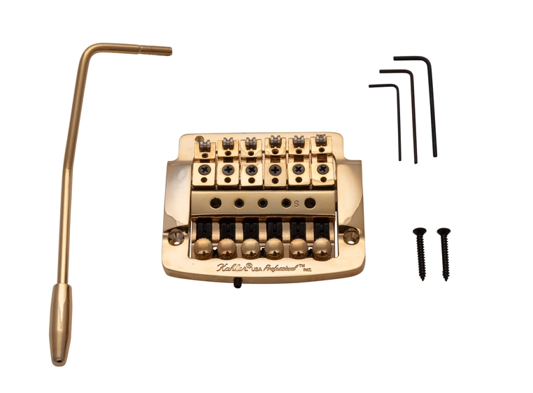 Kahler 2300 - Flat Mount Guitar Tremolo (Steel Cam / Steel Saddles) - Gold 