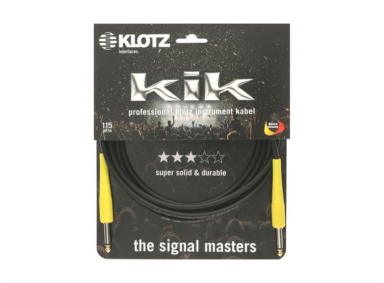 Klotz KIK Instr. Cable yellow sleeves Jack 2p - Jack 2p, 3m
