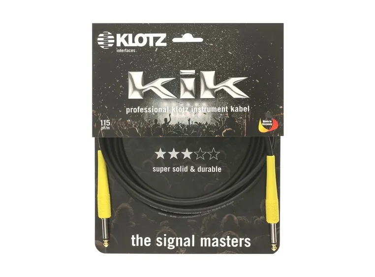 Klotz KIK Instr. Cable yellow sleeves Jack 2p - Jack 2p, 3m 