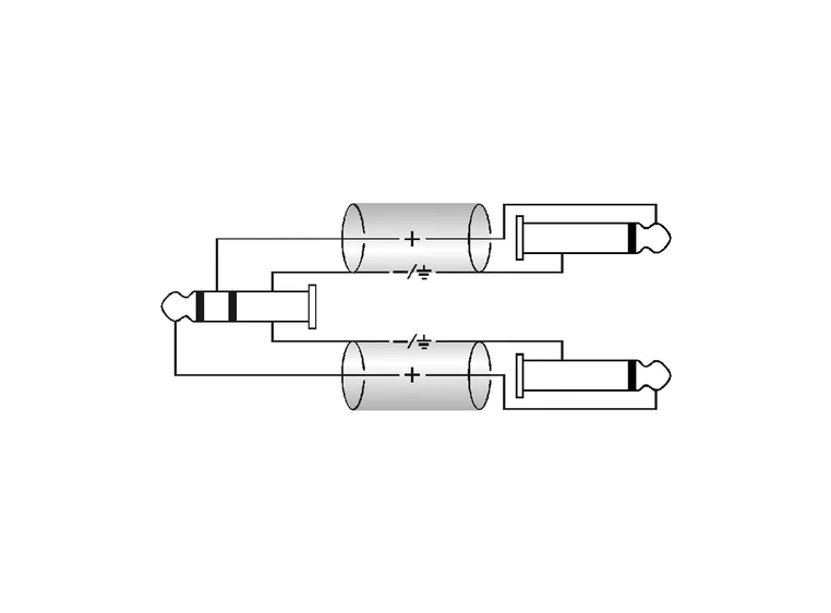Klotz Y cable angle Mini jack st. to 2xJack M 3m 