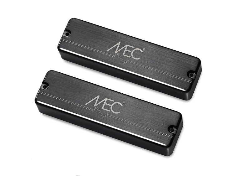 MEC Active Soapbar Bass Pickup Set Metal Cover, 6-Str. Brushed Black Chrome 