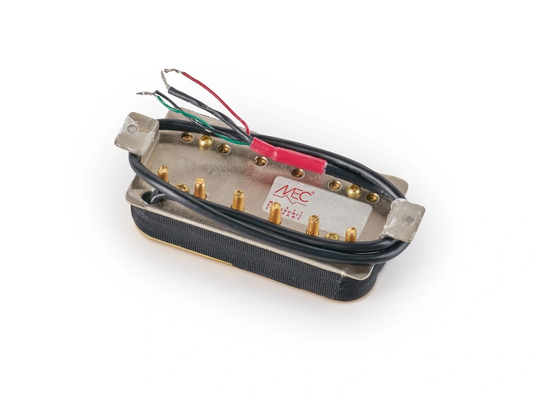 MEC Modern Humbucker Guitar Pickup Bridge, Open Bobbin - Gold 