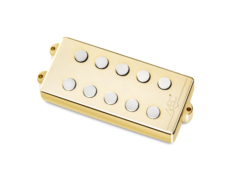 MEC Passive MM-Style Bass Pickup Metal Cover, 5-String, Bridge - Gold 