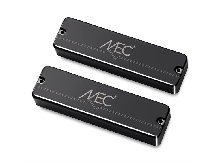 MEC Passive Soapbar Humbucker Bass Pickup Set, Metal Cover, 6-Str Bk Chrome