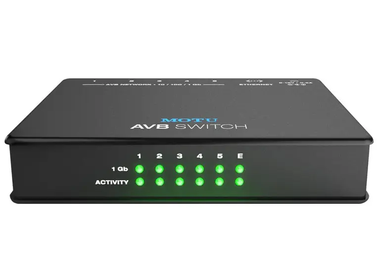 MOTU AVB Switch Femporters AVB Ethernet switch 
