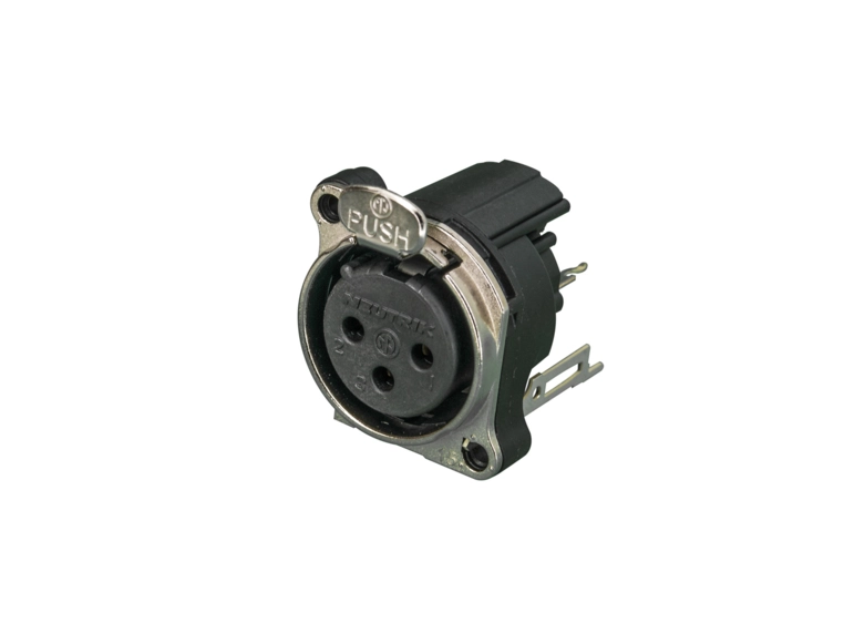 Neutrik NC3FBV2 XLR chassis 3P Hun Nikkel Vertikal PCB 