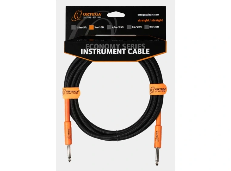 Ortega OECIS-10 Instrument cable 10 ft Straight/Straight plugs 