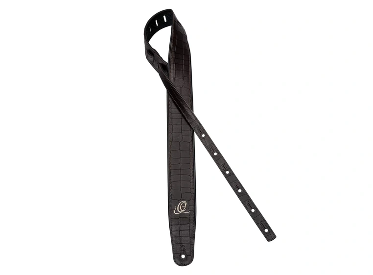 Ortega OSCU-1 Gitar Lærreim 70mm 3-lags Dark Brown Croco 