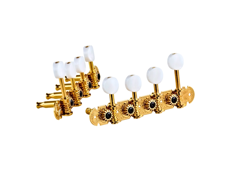 Ortega OTMMAPREM-GO Mekanikk Mandolin F-style, Premium, Gold, Blk button 