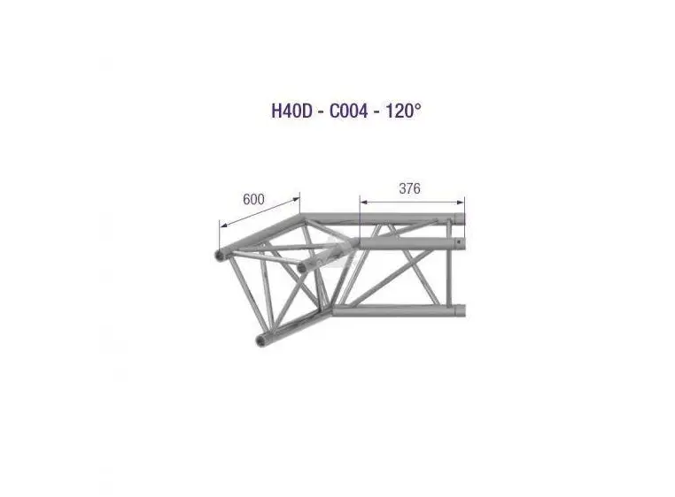 PROLYTE H40D-C004 Trekant hjørne 2-Veis 120°, Alu, Ø48x3mm 