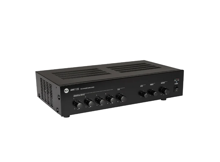 RCF AM 1125 5 input Forsterker/mikser 120W AC-DC, 3 MIC-LINE. Priority 