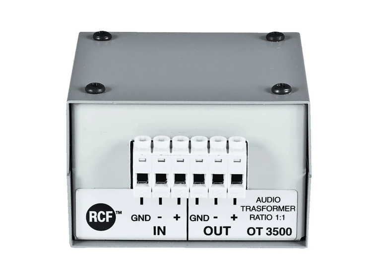 RCF OT 3500 0dB, 1:1 output transformer Metal box, remov. screw ter 