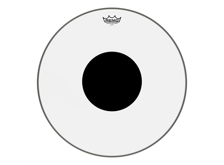 Remo CS-0320-10- Controlled Sound Clear Black Dot Drumhead - Top Black Dot, 20"