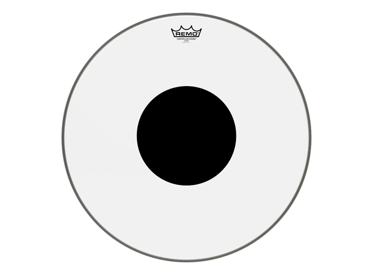 Remo CS-0320-10- Controlled Sound Clear Black Dot Drumhead - Top Black Dot, 20" 