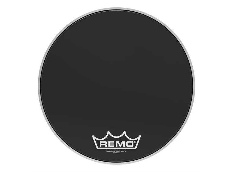 Remo ES-1018-MP- Ambassador Ebony Crimplock Bass Drumhead, 18"